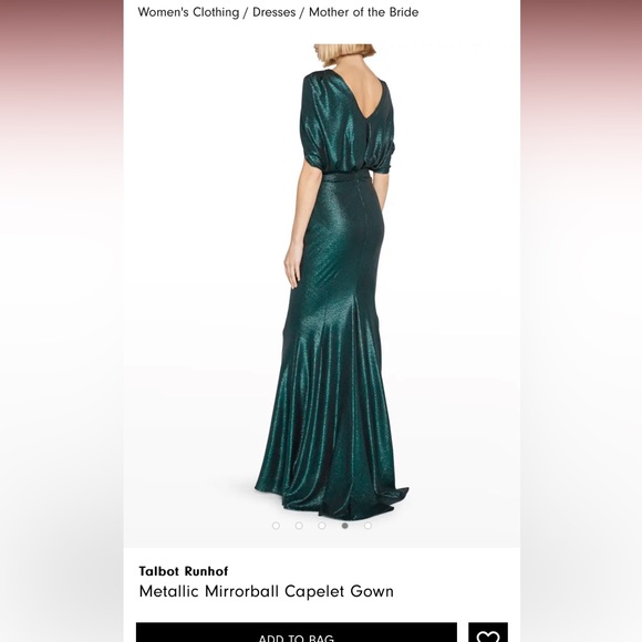 Talbot Runhof emerald green gown - Picture 2 of 8